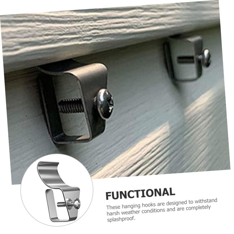 TEHAUX 10pcs Vinyl Siding Hooks Heavy Duty Clips for Outdoor