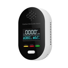 1 Pack Carbon Monoxide Detectors 3-in-1, Plug in CO Detector with Temperature & Humidity Display, CO Monitor Alarm with Clear LCD Display & Sound Warning for Home, Hotel, Car and Living Area