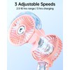 SWEETFULL Portable Misting Fan - 180° Foldable Handheld Personal Fan