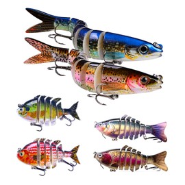 Bionic Swimming Bait, Bionic Swimming Lure, Robotic Fishing Lure Gear, 6pcs Multi-Jointed Robotic Fishing Lure That Swim by Itself, Suitable for All Kinds of Fishing Waters Fishing Gifts