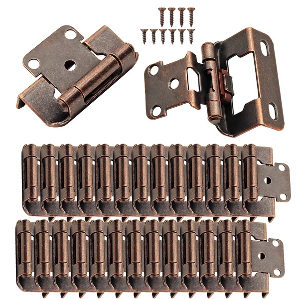 1/2" Overlay Partial Wrap Bronz Cabinet Hinges, 50 Pack (25