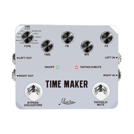 Rowin Multi Guitar Effect Pedal Time Maker Multi-Effects Stereo Delay Stompbox Effects 11 Delay Modes Tape Echo with Tap Tempo Guitar Effect Pedal