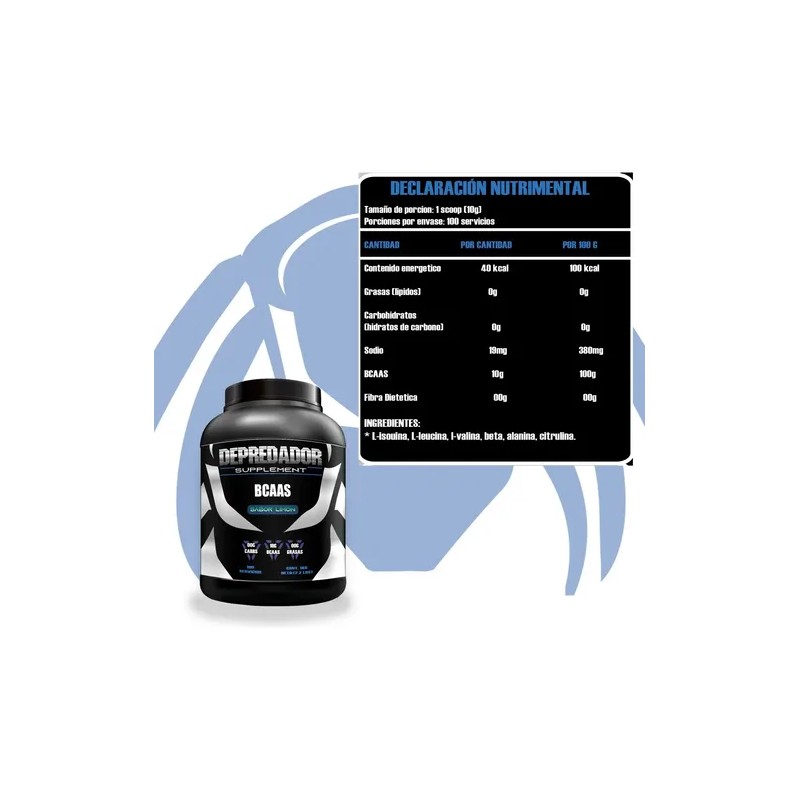 Aminoácidos Bcaas Depredador Protein 1 Kg Sabores 100 Serv
