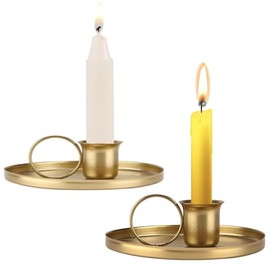 2 Piezas Porta Velas, Candelabros Para Velas, Porta Vela Decorativo Para Mesa, Exquisito y Elegante, Muy Adecuado Para Una Variedad De Escenas Como Cenas Románticas y Decoración Del Hogar (Oro)