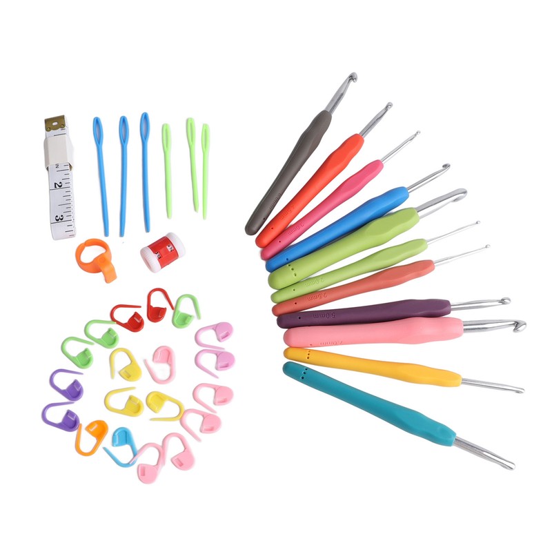 Crochet Hooks Set Soft Handle Crochet Hand Knitting Needles Art