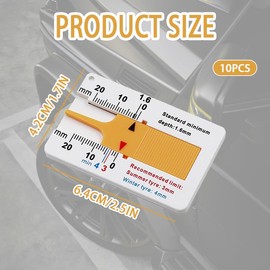 10-Pack 0-20mm Tyre Tread Depth Gauge UK – Portable Tyre Depth Gauge UK tire tread depth gauge uk for Car, Motorcycle & HGV Winter Checks