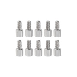 YOKIVE 10 Pcs M3 Standoff Screws, Nickel Plated Hex PCB Standoffs, Keep Height Consistent, Great for Motherboard (Silver Tone, 5mm+6mm)