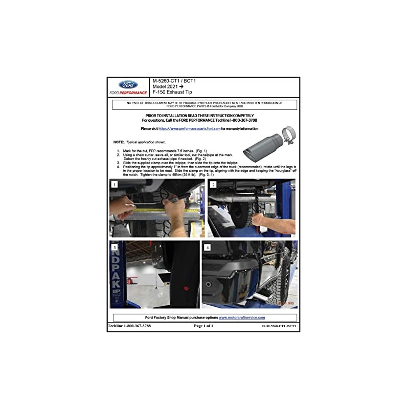 OEM M-5260-BCT1 4" Clamp On Black Exhaust Tip made for