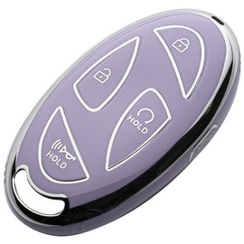 Tautrophen Key Fob Cover fit for Hyundai IONIQ 6 2023 2024 Sonata Elantra Hybrid, Silver and Purple
