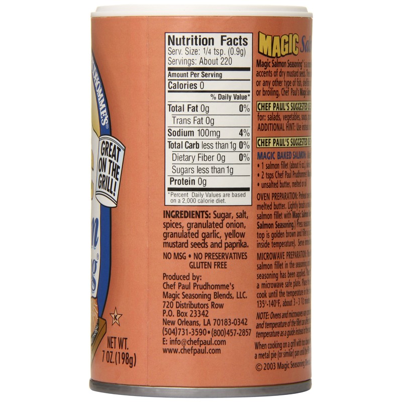 Magic Seasoning Blends Salmon Magic,7.0-Ounce Containers (Pack of 6)