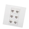 6 Port Cat 6 Ethernet Wall Plate Removable Female to