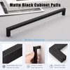 KNOBWELL 15 Pack 12-3/5" Black Cabinet Pulls Kitchen Cupboard Handles,