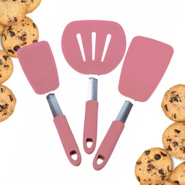 StarPack Premium Flexible Silicone Spatula Set - 3 Spatulas for Nonstick Cookware - 600°F High Heat Resistance Spatula Set - Spatulas for Kitchen Use for Fish, Eggs, Pancakes & Cookies (Gray Black)