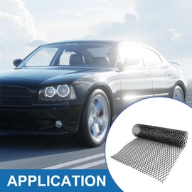 A ABSOPRO Car Grille Rhombic Grille Mesh Mesh Sheet Vent Tubing for Bumper Body 25 x 11mm Aluminum Alloy Black