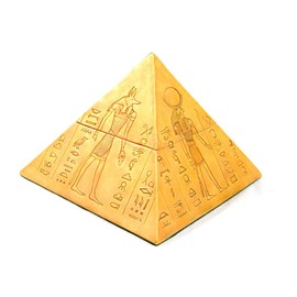 PTC 4.25 Inch Egyptian Gods Pyramid Shaped Jewelry/Trinket Box Figurine