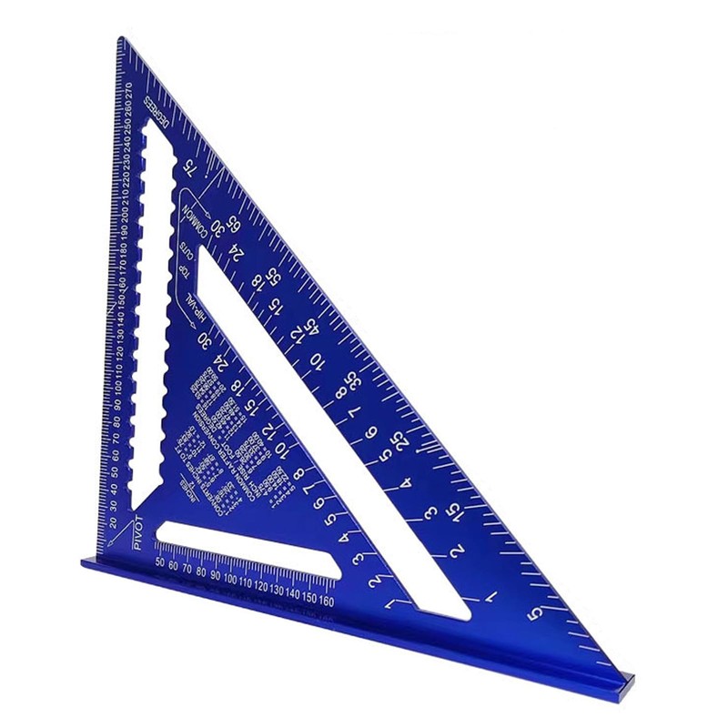 12-inch Carpenter Square Measuring Layout Tool, Aluminum Triangle Ruler Imperial