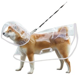 Peukialt Dog Raincoat, Pet Raincoat, Kappa, Poncho, Hat Included, For Small Dogs, Medium Dogs, Large Dogs, Water Resistant, Transparent Synthetic Resin, Windproof, Cold Protection, Easy to Put On and