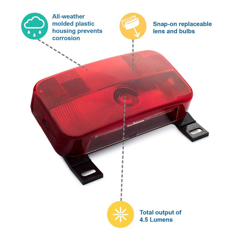 Lumitronics Red Surface Mount Light, License Bracket and License Light,