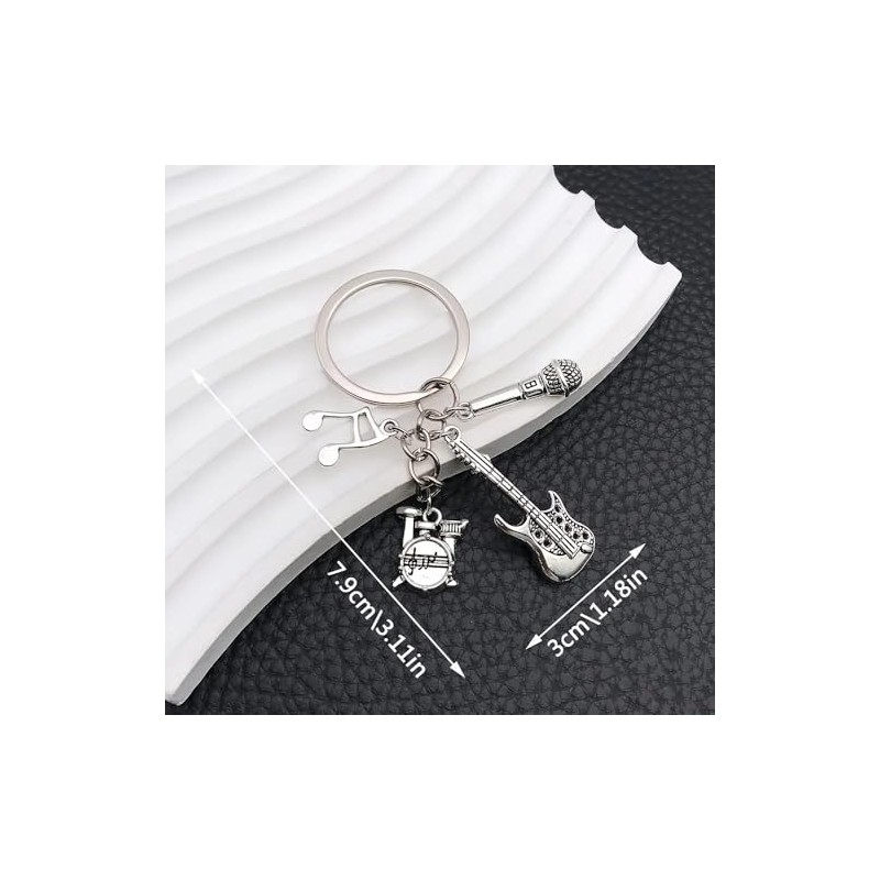 4-Piece Music Set Keyring Keychain