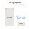 OSAGAMA Retro Rectangular Sunglasses Metal Frame Multicoloured Glasses for Women
