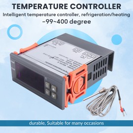 Peakloong Digital Temperature Controller -99-400 Degree PT100 M8 Probe Thermocouple Sensor Embedded Thermostat 220V Switch