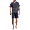 Götzburg Men's Shorty Short Sleeve Cotton Single Jersey Navy Check