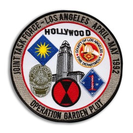 Joint Task Force - Los Angeles Riots 1992 - Embroidered Patch - 4 1/2" Wax Back