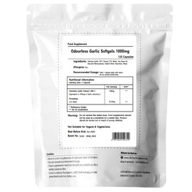 Odourless Garlic Pearls, Softgel Capsules 1000mg (One-a-Day, to Help Maintain a Healthy Heart & Blood Circulation) - High Strength Garlic Oil Extract (120 softgels)