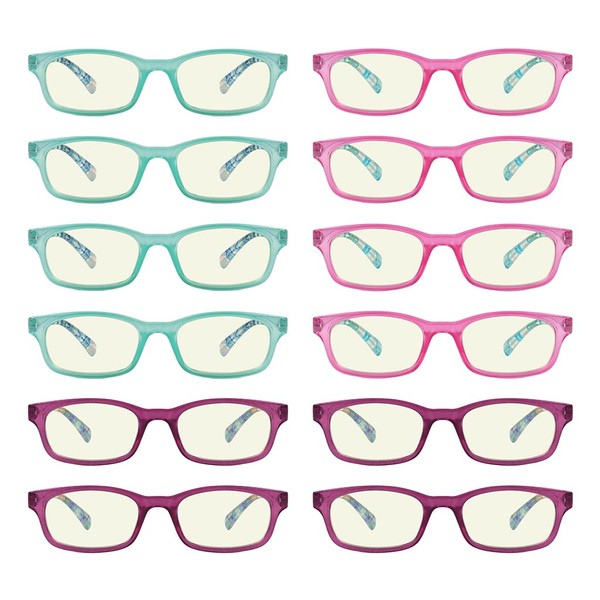 Eyekepper 12 Pack Blue Light Blocking Reading Glasses for Women