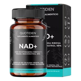 Nad+ | Nr Nicotinamida Ribosa Con Trans - Resveratrol 99%, Ácido Alfa Lipoíco, Extracto De Quercetina, Fosfato Dibásico De Calcio | 30 Cápsulas