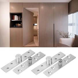 360 Degree Door Hinge 2 Pieces Rotating Door Hinge Stainless Steel Concealed Top and Down Hinges 95mm Long (Eccentric Shaft)