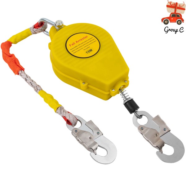 Unbranded 49ft Self Retracting Lifeline Lanyard Fall Arrester Protection+Hoo