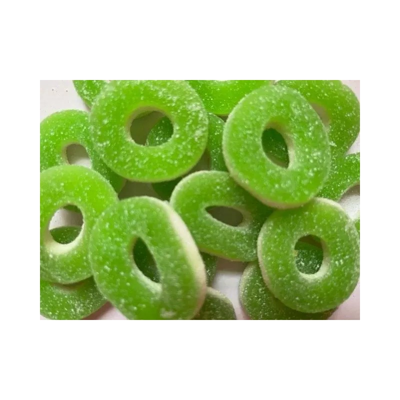 SOUR APPLE Flavored Chewy Gummy/Gummi Rings - Bulk Candy- ONE