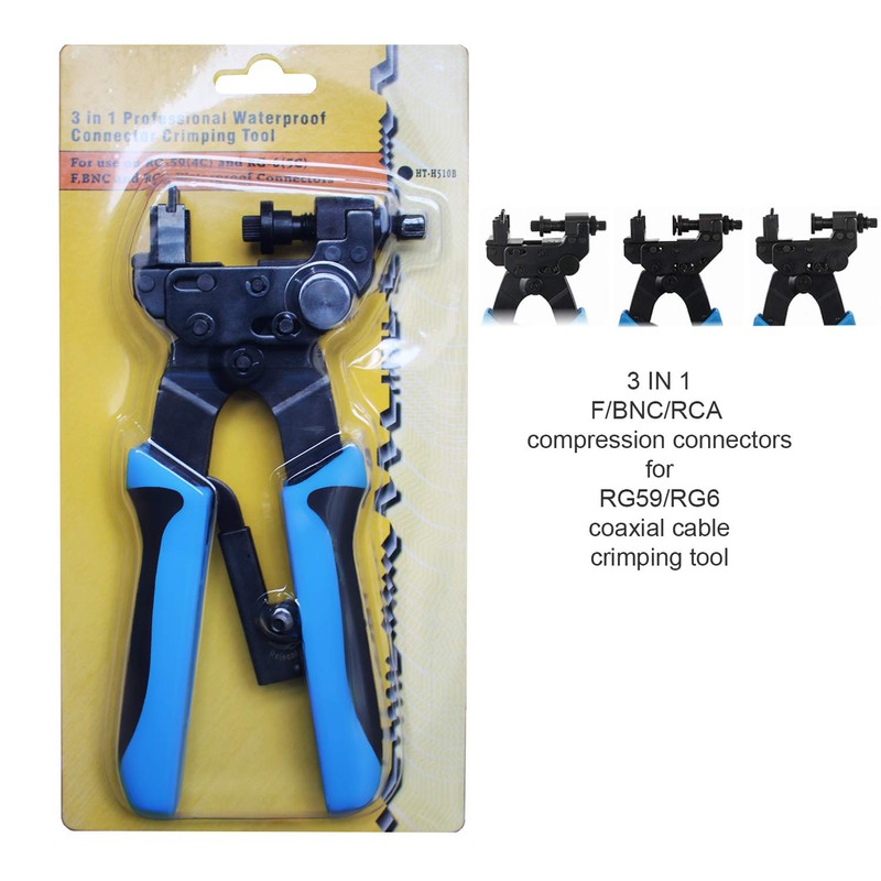Professional RG59/RG6 Coax Cable Crimper, Coax Coaxial Compression Crimping Tool
