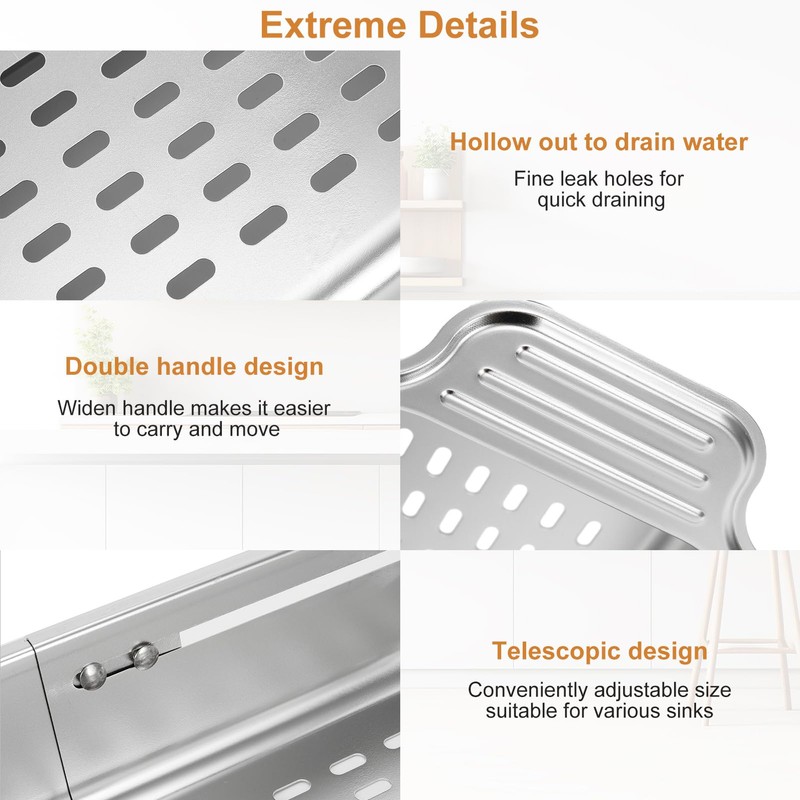 ARNTY Kitchen Strainer Stainless Steel – Extendable – Strainer Basket