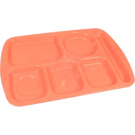 Carlisle FoodService Products Lunch Tray Melamine Tray, Left Hand Tray with Six Compartments for Restaurants, Plastic, 14 X 10 Inches, Variegated, (Pack of 12)