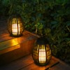 Solar Garden Lantern LED Outdoor Solar Lantern Waterproof Decorative Rattan