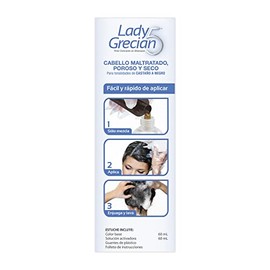 Grecian Lady 5 Shampoo Tinte Cubre Canas, Cabello Maltratado, 3 Pack 120ml
