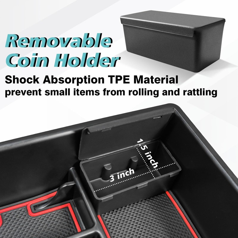 BestEvMod Center Console Organizer Tray Compatible with Chevy Blazer EV