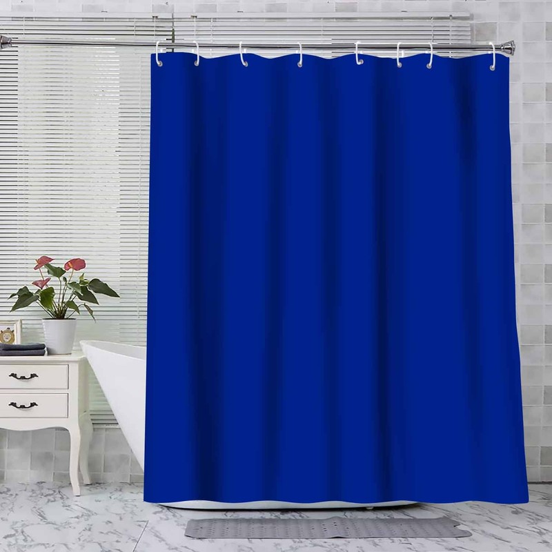 NTETSN Royal Blue Fabric Luxury Shower Curtain, Classic Solid Color