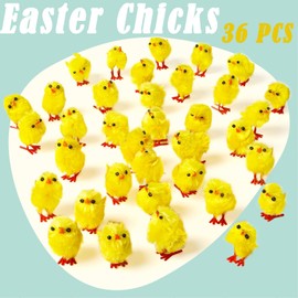 AXERHK Easter Chicks, Easter Decorations, 36 Pcs Chicks Easter Crafts for Kids Easter Bonnet Decorations Egg Hunt Toy Fillers, for Easter Gifts for Kids Easter Crafts (Yellow)