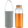 Ferexer 48 oz Sports Borosilicate Glass Water Bottle with Bamboo