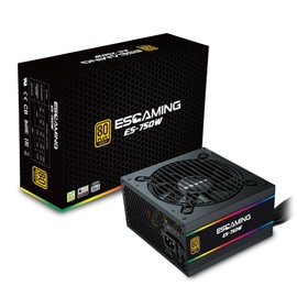 750W Power Supply, 80 Plus Gold Certified Non-Modular PSU with Active PFC, Quiet 120mm Cooling Fan for Gaming PC