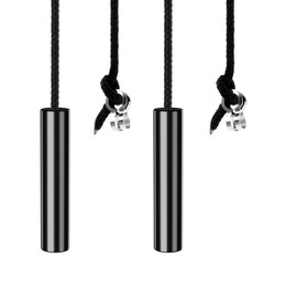 FKLiLEBU 2 Pack Bathroom Light Pull Cord, 150CM Black Metal Cylindrical Cord with 6x1.2CM Handle for Ceiling, Toilet & Fan Switch