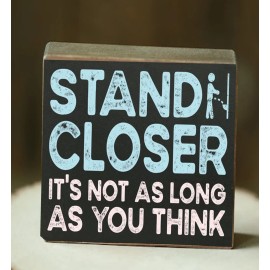 Bad Bunny Designs Stand Closer - Bathroom Humor Wood Block Shelf Sitter BL1055