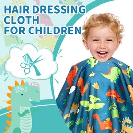 Katyjun Children's Hairdressing Cape, Dinosaur Cutting Cape, Hairdresser, Green