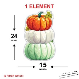 Pumpkin Yard Sign Decorations Cutouts, Pumpkin Fall Harvest Autumn Thanksgiving Yard Sign Outdoor Decor, Garden Decor With Metal Stakes, VP11160