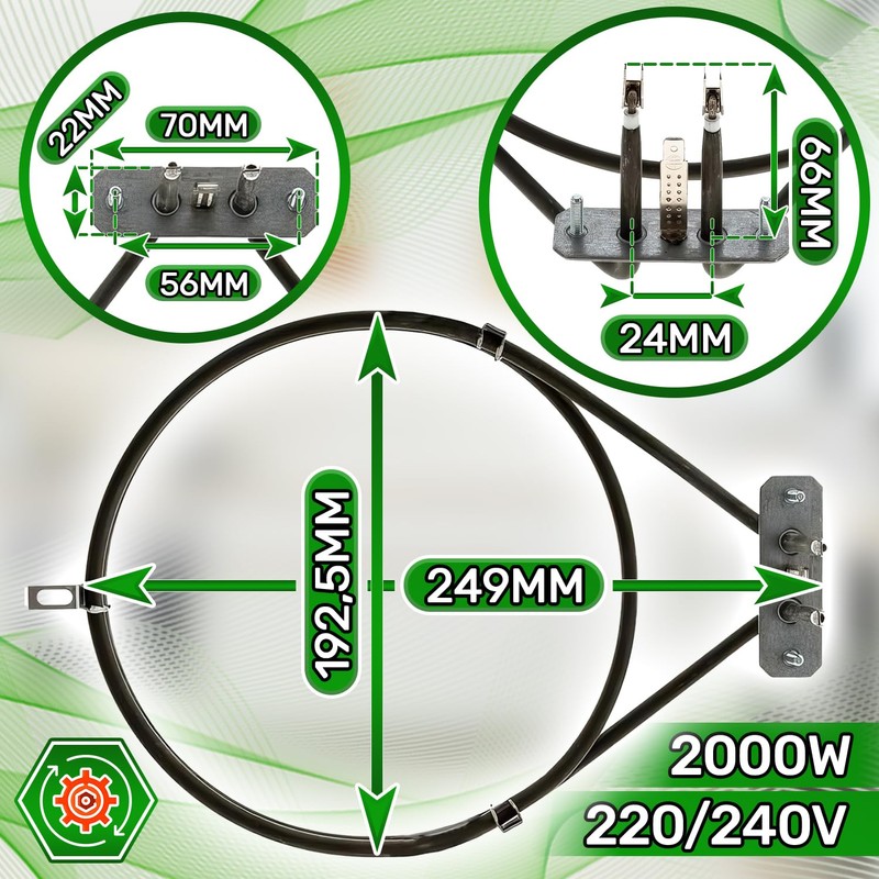 Circular Heating Element for Oven 2000W 220V-240V with Original Code