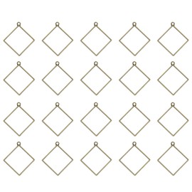uxcell 25Pcs Alloy Open Bezel Pendants, Square Hollow Frame Pendant Geometric Open Back Frame Pendant for Resin Jewelry Making Earrings Necklace Bracelet DIY, Bronze