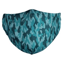 styleBREAKER Unisex Fabric Mask with Camouflage Camouflage Pattern, Double Layer, Reusable, Washable, Community Mask 08040004, Petrol-Blue